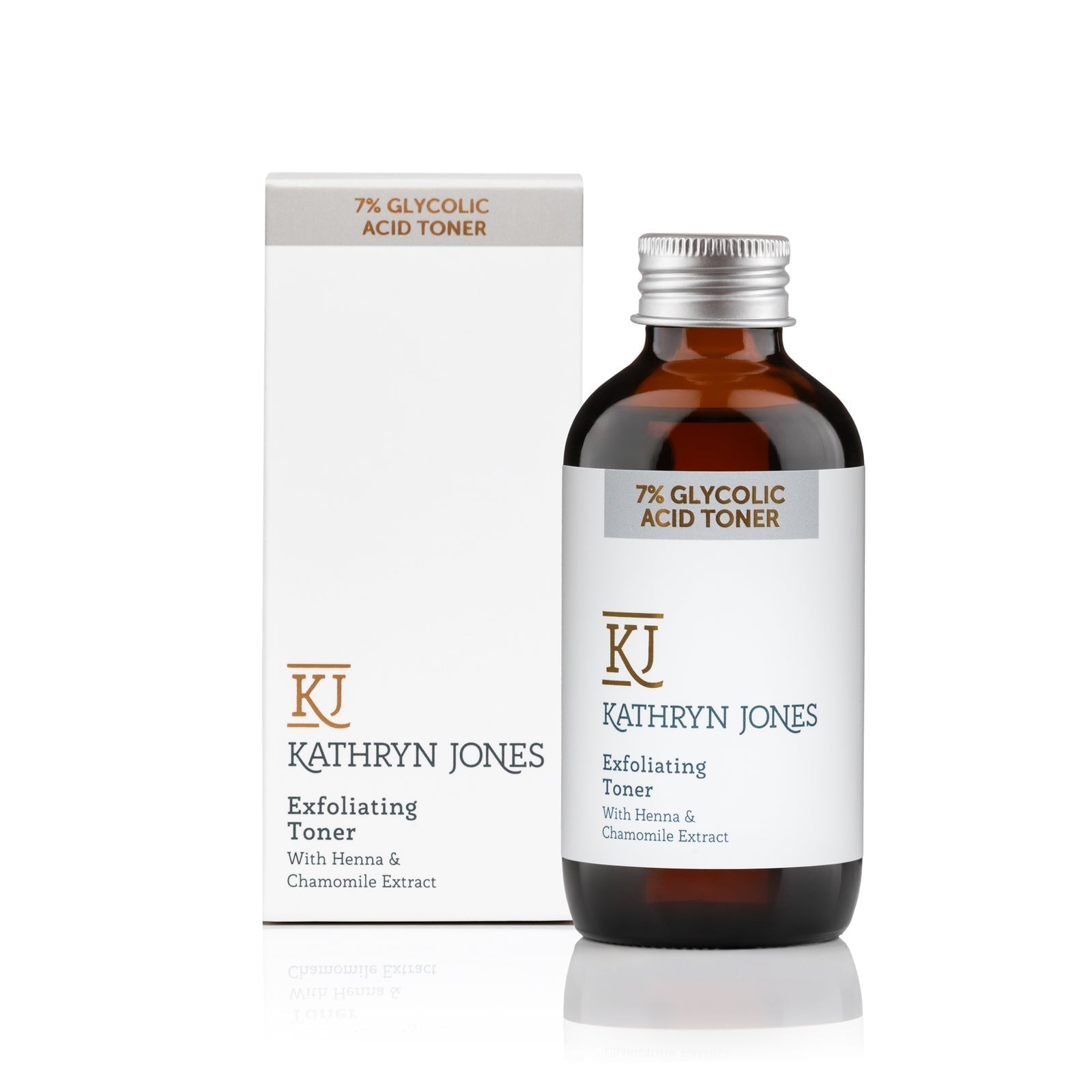 Kathryn Jones Exfoliating Toner bottle with Glycolic acid